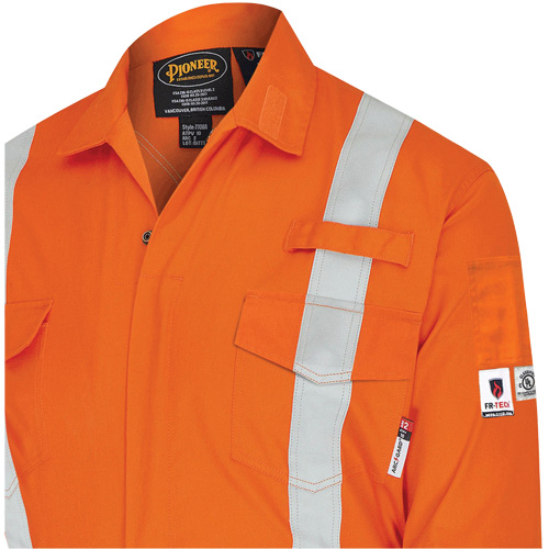 7702BB FR-Tech&reg; 2-Tone Safety Coverall, Size 36, Navy Blue/Orange, 10 cal/cm² Kelford
