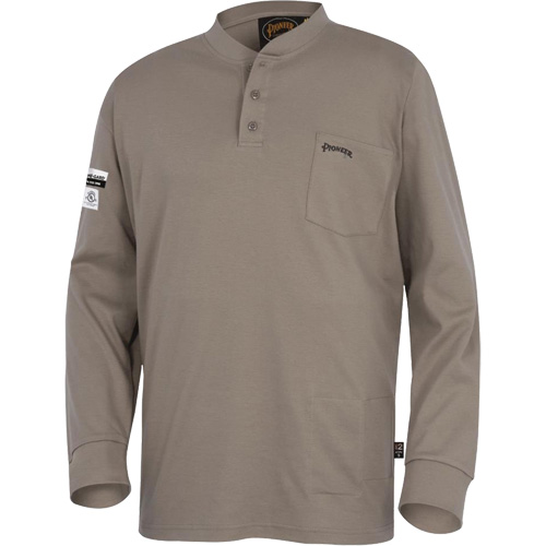 331 Chandail Henley en tricot interlock ignifuge, Petit, Beige Kelford