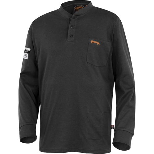332 FR Interlock Henley Shirt, Small, Black Kelford