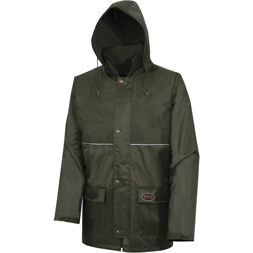 D8120J Nailhead Ripstop Tree Planter Hooded Jacket, Polyester/PVC, X-Small, Green Kelford
