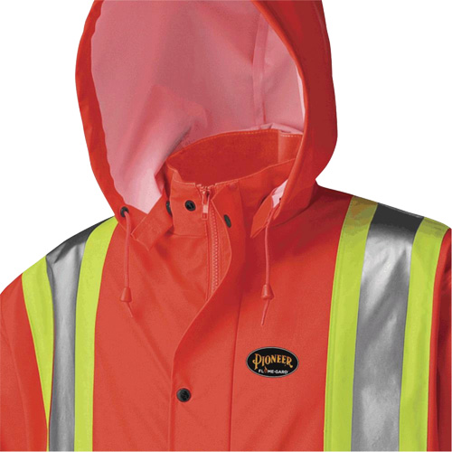 5896 Flame Resistant Waterproof Long Coat, Small, High Visibility Orange Kelford