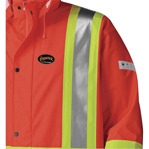 5896 Flame Resistant Waterproof Long Coat, Small, High Visibility Orange Kelford