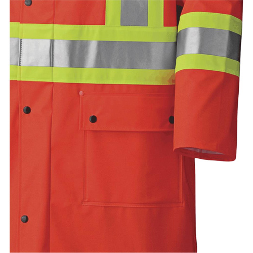 5896 Flame Resistant Waterproof Long Coat, Small, High Visibility Orange Kelford