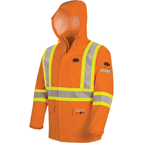 5880 Manteau de pluie ignifuge et protection contre les &eacute;clats d'arc &eacute;lectrique, T-petit, Orange haute visibilit&eacute;, 10 cal/cm² Kelford