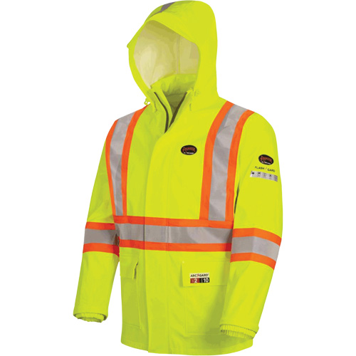 5881 Manteau de pluie ignifuge et protection contre les &eacute;clats d'arc &eacute;lectrique, T-petit, Jaune haute visibilit&eacute;, 10 cal/cm² Kelford