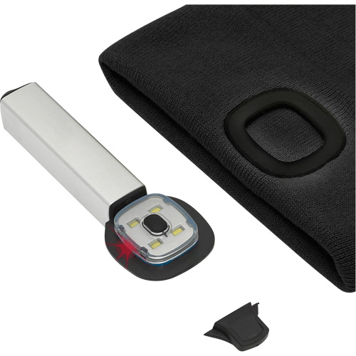 5678 Tuque en tricot avec lampe frontale &agrave; DEL, Doublure en Molleton, Taille unique, Noir Kelford