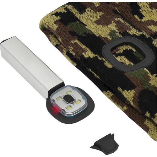 5677 Tuque en tricot avec lampe frontale &agrave; DEL, Doublure en Molleton, Taille unique, Camo Kelford