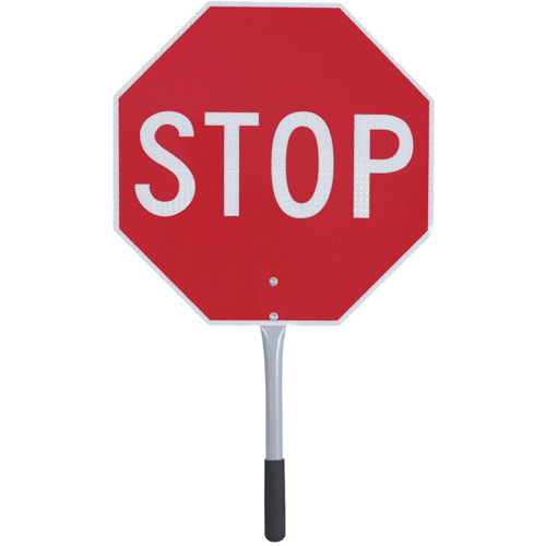 456 Panneau d'arr&ecirc;t/ralentissement de circulation, 18" x 18", Plastique ondul&eacute;, Anglais Kelford