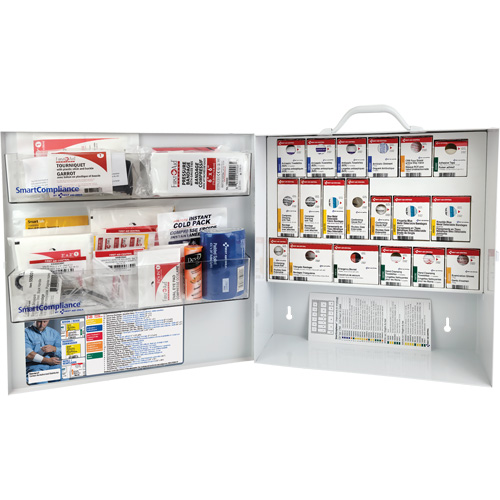 Armoire pour premiers soins SmartCompliance, R&eacute;pond &agrave; la norme CSA Z1220-17 type 3 environnements &agrave; haut risque, Petit (2-25 travailleurs) Kelford