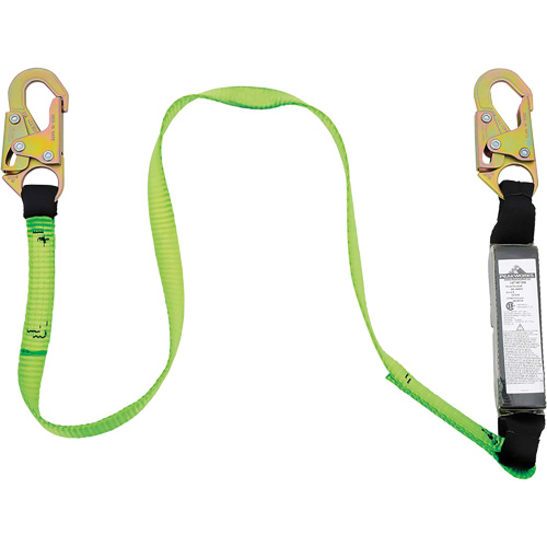 SA-5400-6 Shock Absorbing Lanyard, 6', Snap Hook Center, Snap Hook Leg Ends, Polyester Kelford