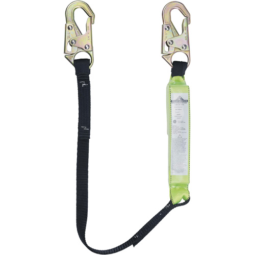 SA-6400-4 Shock Absorbing Lanyard, 4', Snap Hook Center, Snap Hook Leg Ends, Polyester Kelford