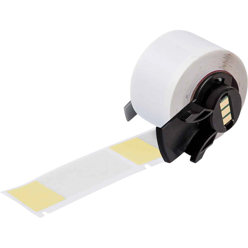 Self-Laminating Wrap-Around Wire & Cable Labels, Vinyl, 1" L x 2.5" H, White Kelford
