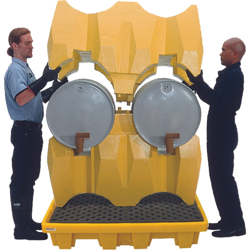 Ultra-Drum Rack 4-Drum Containment System without Drain, 53" L x 53" W x 77.8" H, 3000 US gal. Capacity Kelford