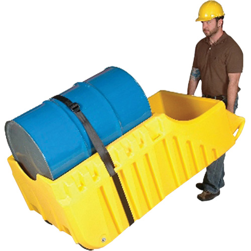 Drum Dolly, 26.5" L x 26.5" W x 5" H, 800 US gal. Spill Cap. Kelford