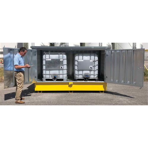 Steel Ultra-Twin IBC Hard Top, 123.4" L x 73.4" W x 66.4" H, 12250 lbs. Load Capacity Kelford