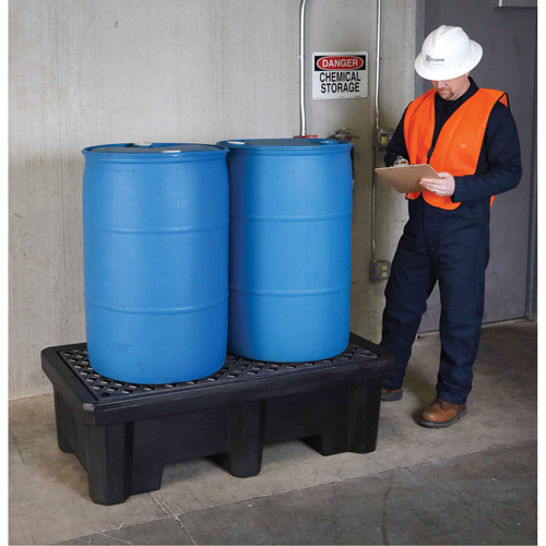 2-Drum Economy Ultra-Spill Pallet&reg;, 66 US gal. Spill Capacity, 53" x 29" x 16.5" Kelford