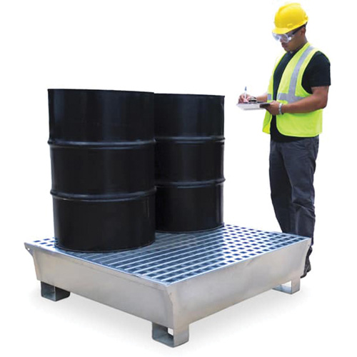 4-Drum Steel Ultra-Spill Pallet&reg;, 68 US gal. Spill Capacity, 49.1" x 47.1" x 10.9" Kelford