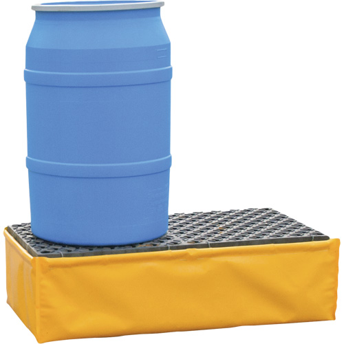 Ultra-Spill Pallet flexible, 2 barils, Capacit&eacute; de d&eacute;versement 66 gal. US, 48" x 24" x 14" Kelford