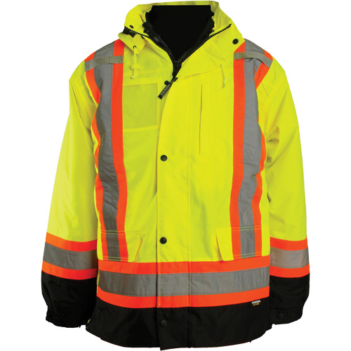 7-in-1 Jacket, Polyester, High Visibility Orange, 3X-Large Kelford