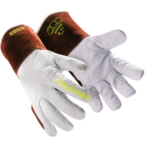 HeatArmor&reg; 5058 Welding Gloves, Grain Goatskin, Size Small/7 Kelford