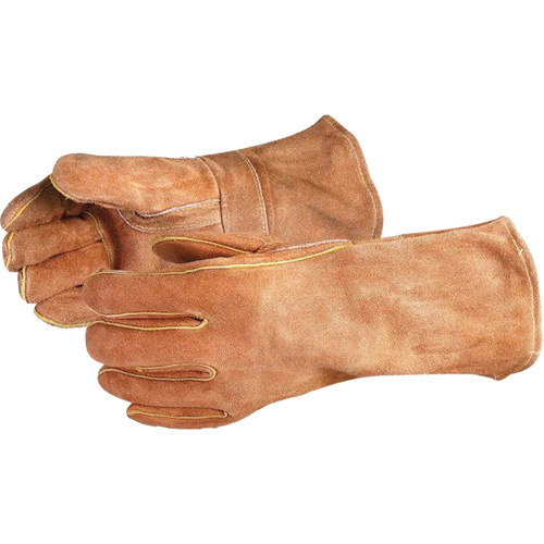 Endura&reg; 505BS Deluxe Brown Welding Gloves, Split Cowhide, Size Large Kelford