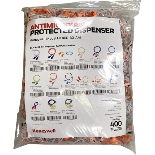 TF-30 Earplugs Refill for HL400 Dispenser, Bulk - Polybag, Corded Kelford
