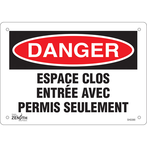 "Espace clos" Sign, 7" x 10", Aluminum, French Kelford