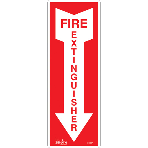 "Fire Extinguisher" Sign, 5" x 14", Vinyl, English with Pictogram Kelford
