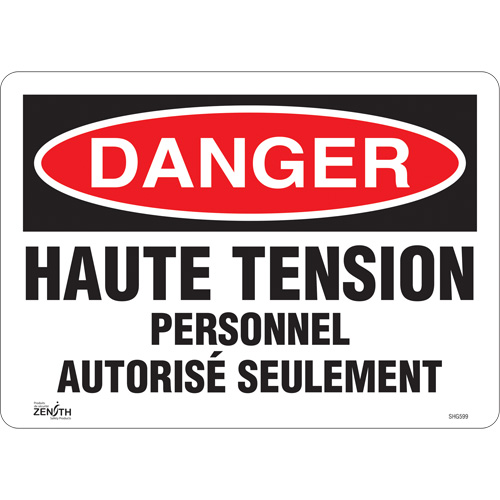 "Haute tension" Sign, 10" x 14", Vinyl, French Kelford