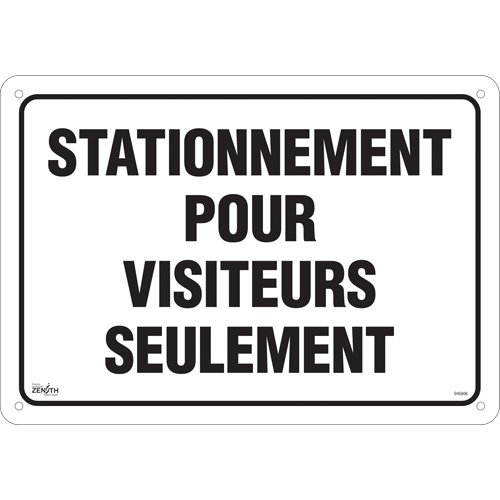 "Stationnement pour visiteurs" Sign, 14" x 20", Aluminum, French Kelford