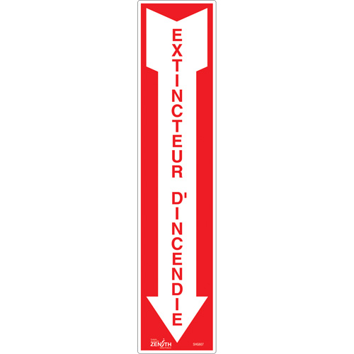 "Extincteur d'incendie" Sign, 4" x 18", Vinyl, French with Pictogram Kelford
