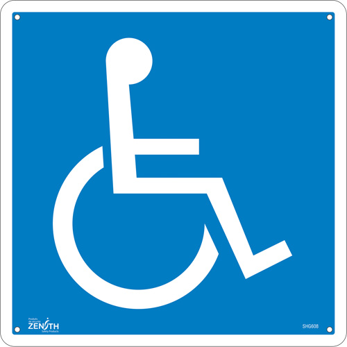Handicap CSA Standard Safety Sign, 12" x 12", Aluminum, Pictogram Kelford