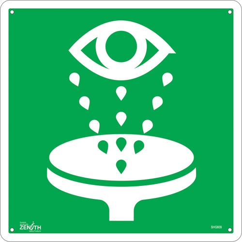 Eye Wash CSA Standard Safety Sign, 12" x 12", Aluminum, Pictogram Kelford