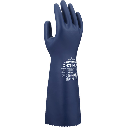 CN751 Chemical-Resistant Gloves, Size Small/7, 15" L, Nitrile, 18-mil Kelford