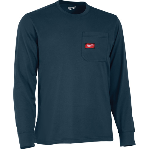 Gridiron Long-Sleeved Pocket-T-Shirt, Men's, Small, Blue Kelford