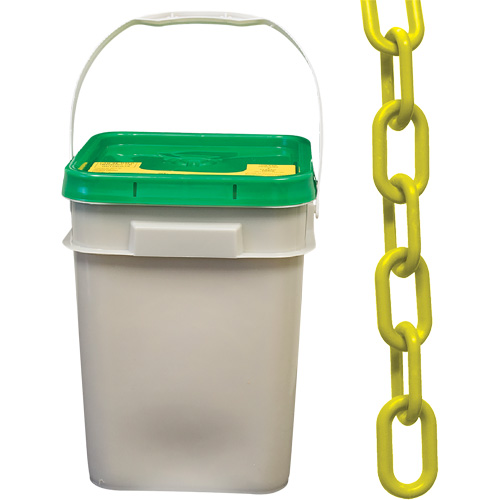 Heavy-Duty Plastic Safety Chain, Yellow, 2" Link, 120' Length Kelford