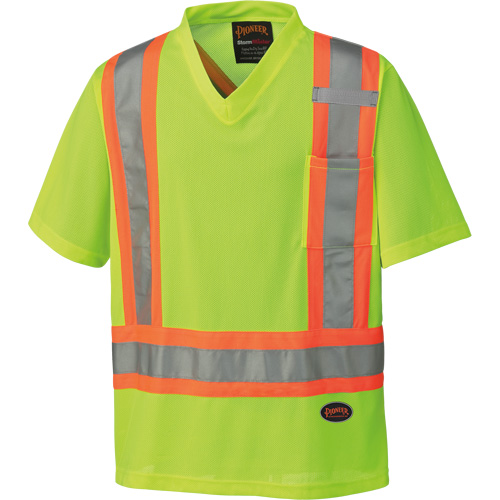 6989 Traffic Micro Mesh T-Shirt, X-Small, High Visibility Lime-Yellow Kelford
