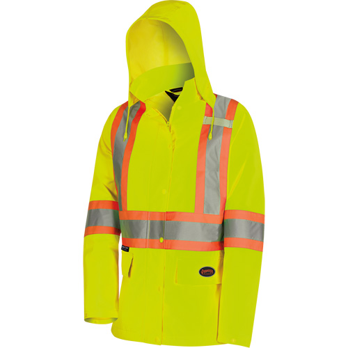 5628W Parka matelass&eacute; de s&eacute;curit&eacute; 300D The Rock, Polyester/Polyur&eacute;thane, Jaune lime haute visibilit&eacute;, T-petit Kelford