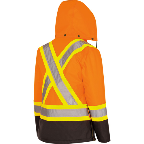 5020BBW Women's  7-in-1 Waterproof Jacket with Hood, Polyester/Polyurethane, High Visibility Orange, X-Small Kelford