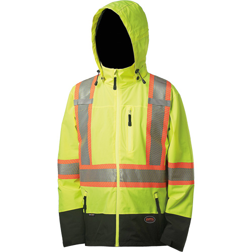 5221 Softshell Waterproof Premium  Safety Jacket, Polyester, High Visibility Lime-Yellow, Small Kelford