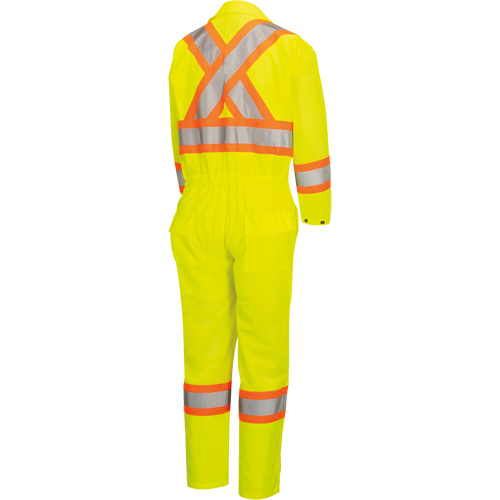 5999AW Women's High-Visibility Traffic Safety Coveralls, X-Small, High Visibility Lime-Yellow Kelford