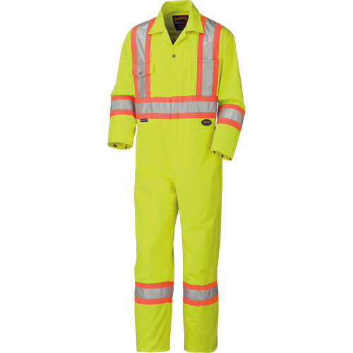 5512T High-Visibility Coveralls, 40 (Tall), High Visibility Lime-Yellow Kelford