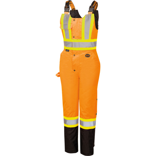 5040BBW Women's High-Visibility Waterproof Safety Overalls, Polyester, X-Small, Black/High Visibility Orange Kelford