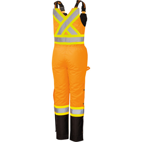 5040BBW Women's High-Visibility Waterproof Safety Overalls, Polyester, X-Small, Black/High Visibility Orange Kelford
