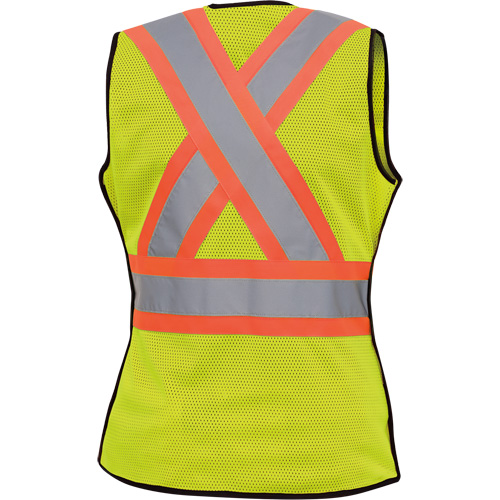 489 Women's High-Visibility Safety Tear-Away Vest, High Visibility Lime-Yellow, X-Small, Polyester Kelford
