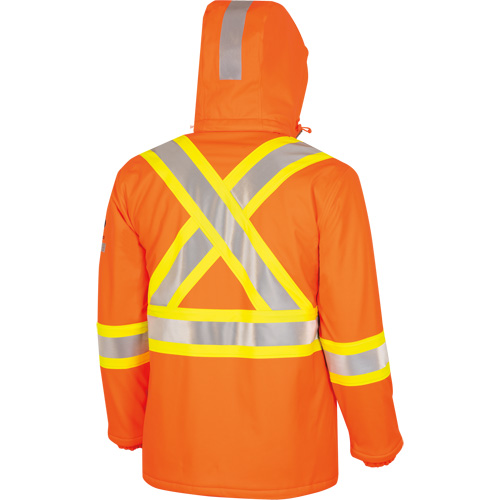 5884 Flash-Gard&reg; FR/Arc-Rated Waterproof Jacket with Hood, Small, High Visibility Orange, 51 cal/cm² Kelford