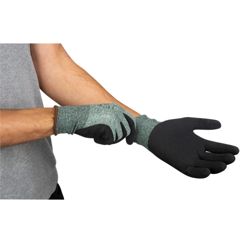 Eco-Friendly Crinkle Grip Coated Gloves, 9, Foam Latex Coating, 15 Gauge, Nylon/RPET Shell Kelford