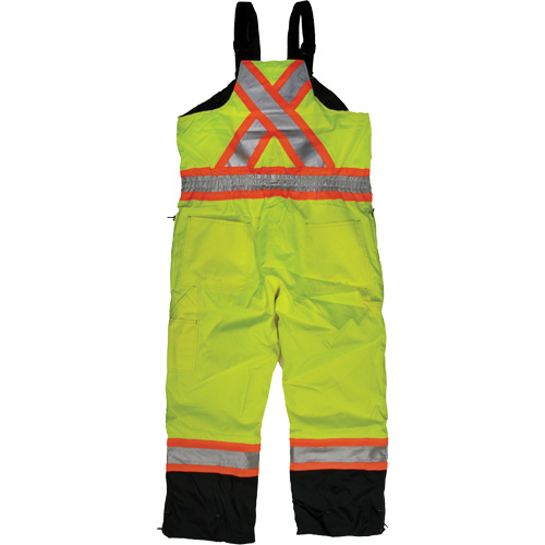 Ripstop Insulated Safety Bib Overall, Polyester, X-Small, High Visibility Lime-Yellow Kelford