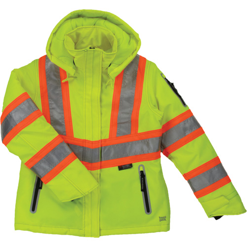 Manteau de s&eacute;curit&eacute; isolant et extensible pour femmes, Polyester, Jaune lime haute visibilit&eacute;, Petit Kelford