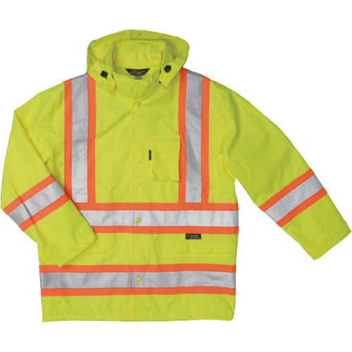 Manteau de s&eacute;curit&eacute; imperm&eacute;able en tissu ind&eacute;chirable Ripstop, Polyester, T-petit, Jaune lime haute visibilit&eacute; Kelford
